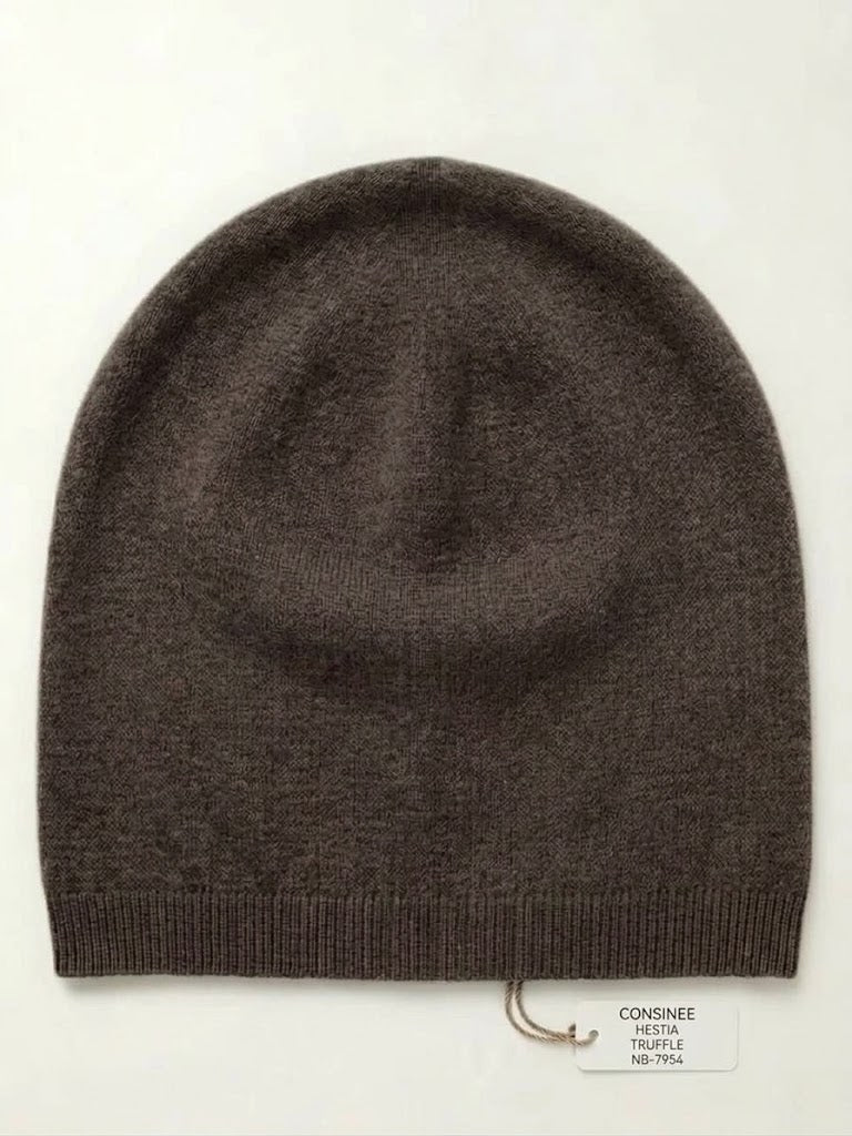 Brushed cashmere skull cap