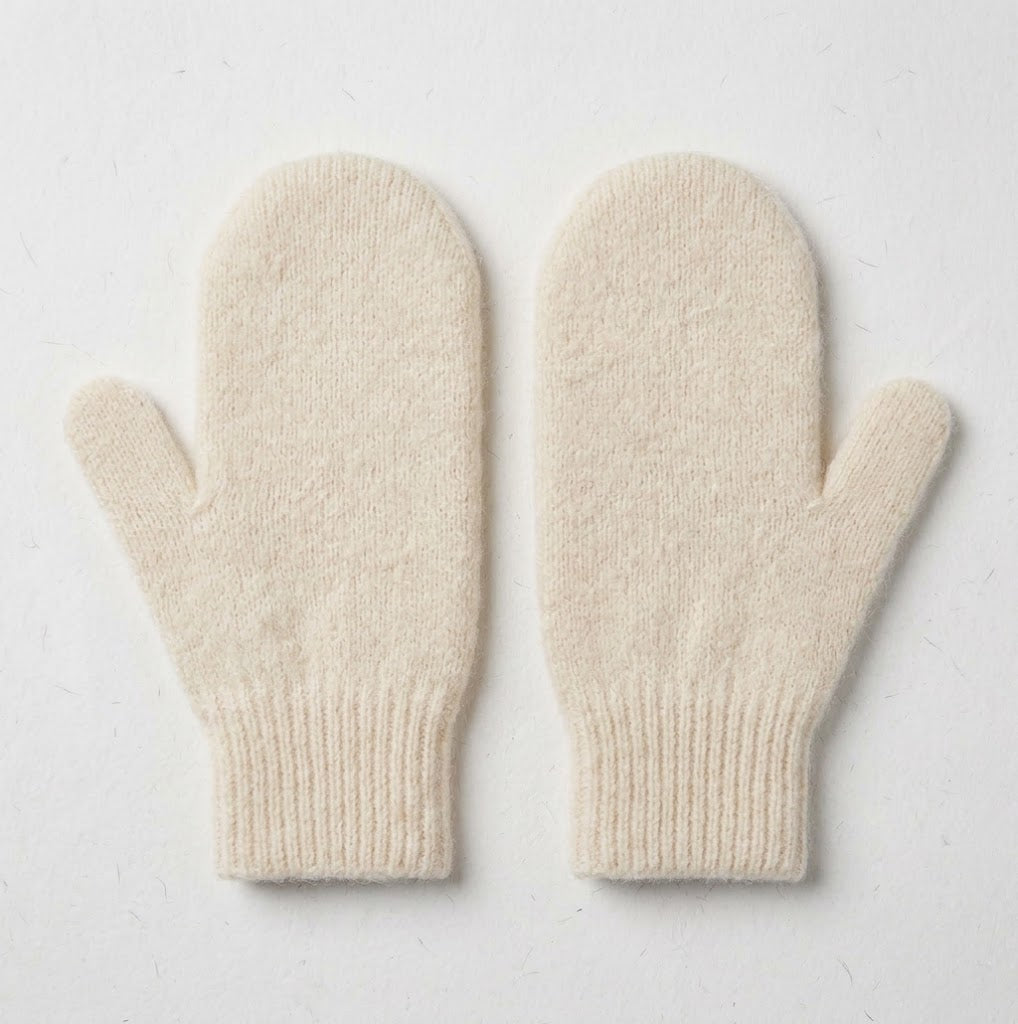 Brushed cashmere mittens