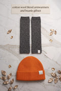 cotton wool blend armwarmers and beanie giftset