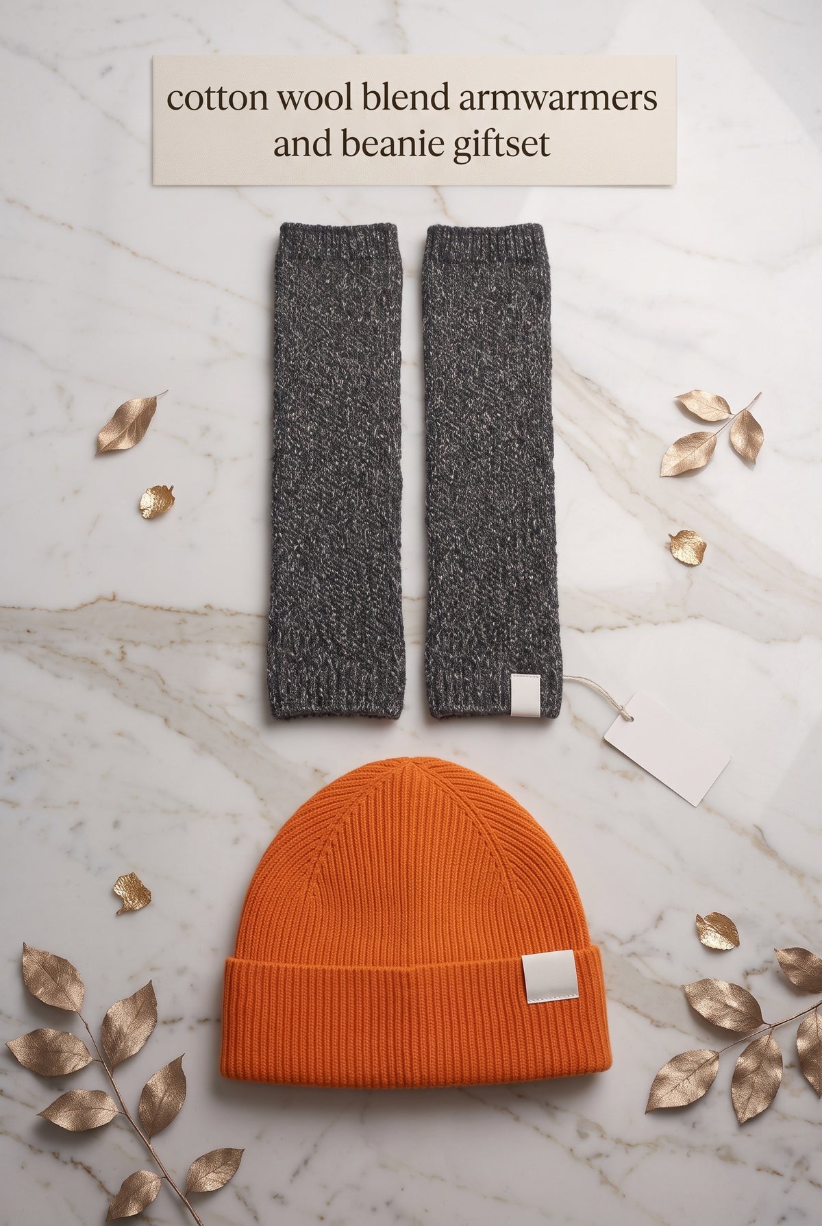 cotton wool blend armwarmers and beanie giftset