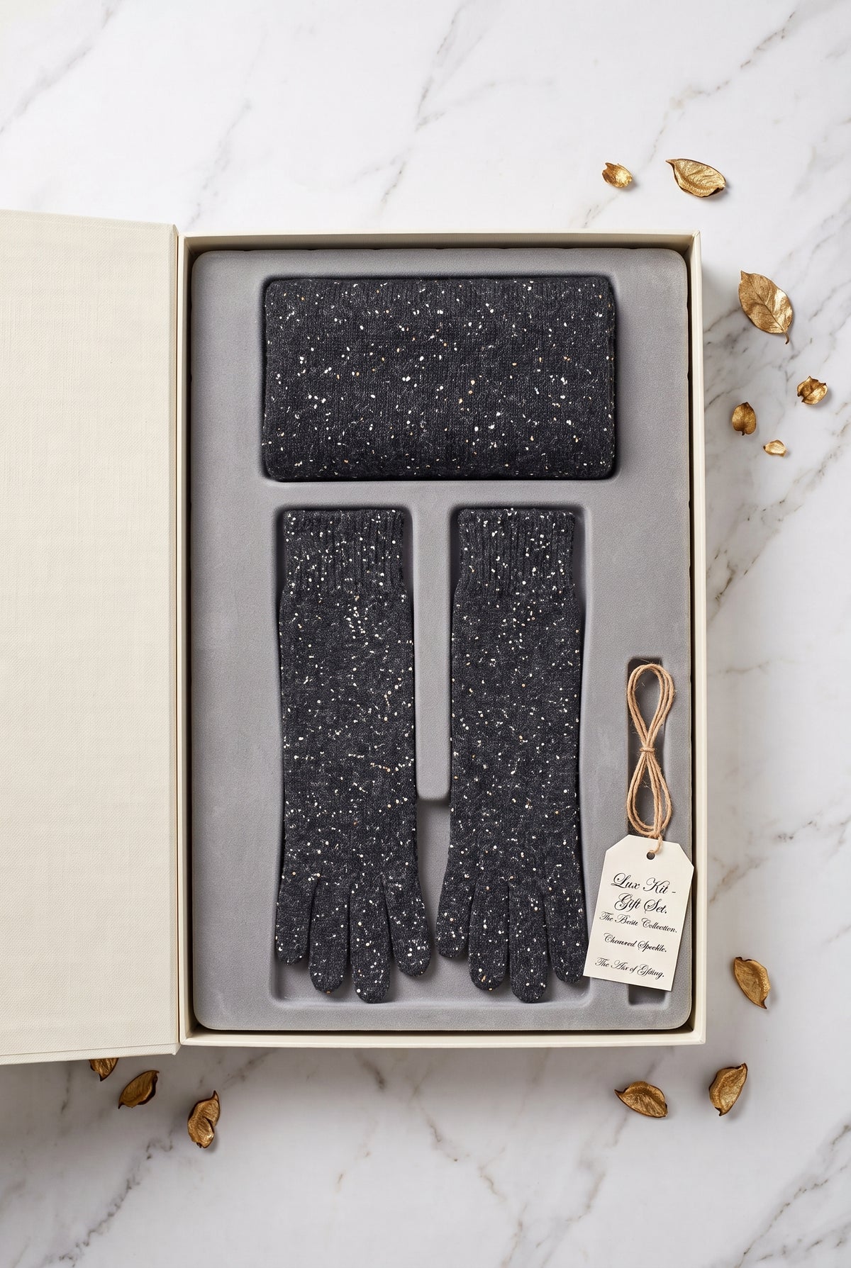 Sequins armwarmers and scarf giftset