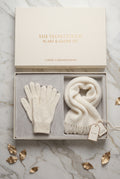 Brushed cashmere gloves and scarf set
