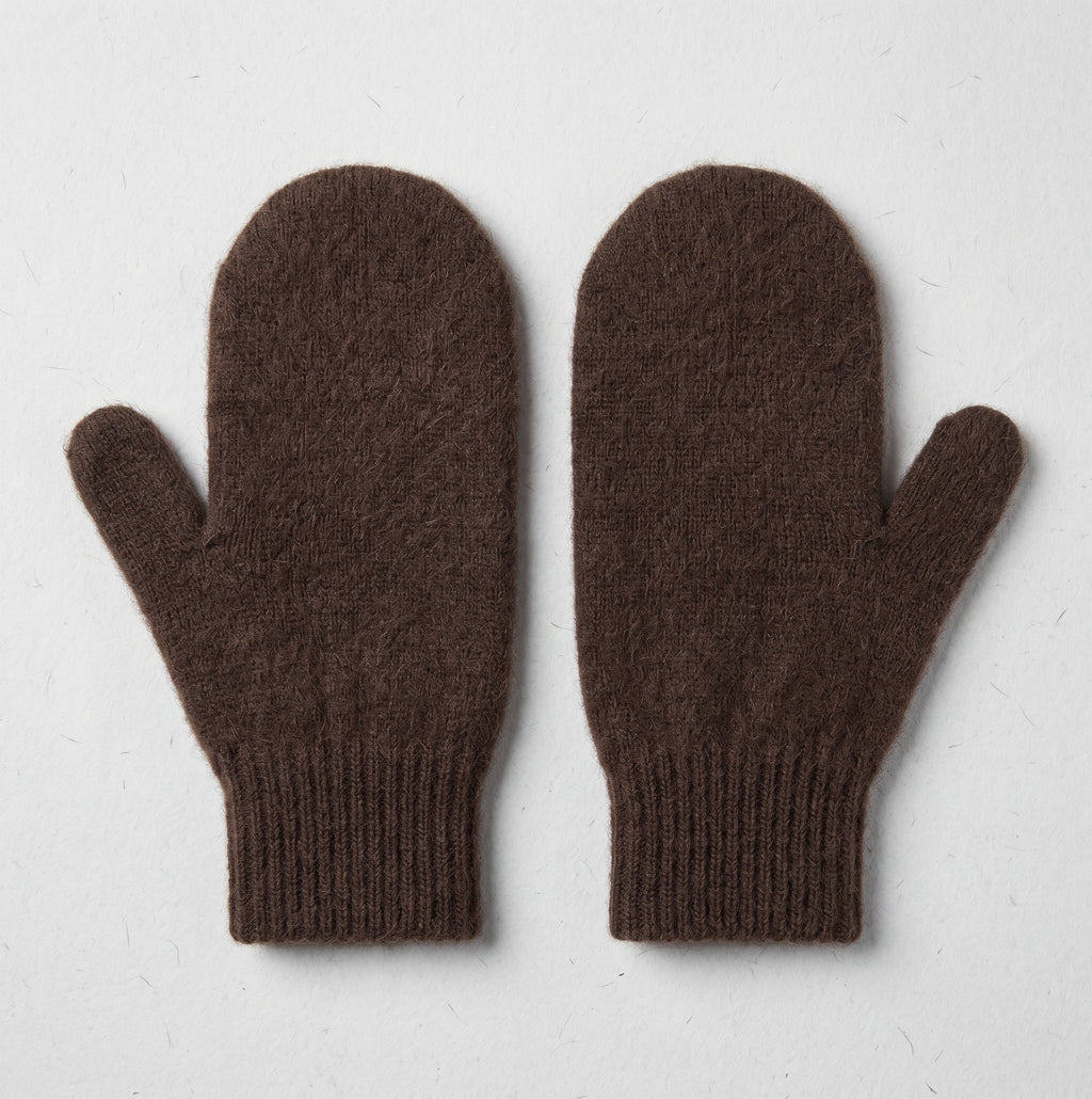Brushed cashmere mittens