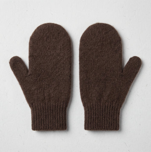 Brushed cashmere mittens