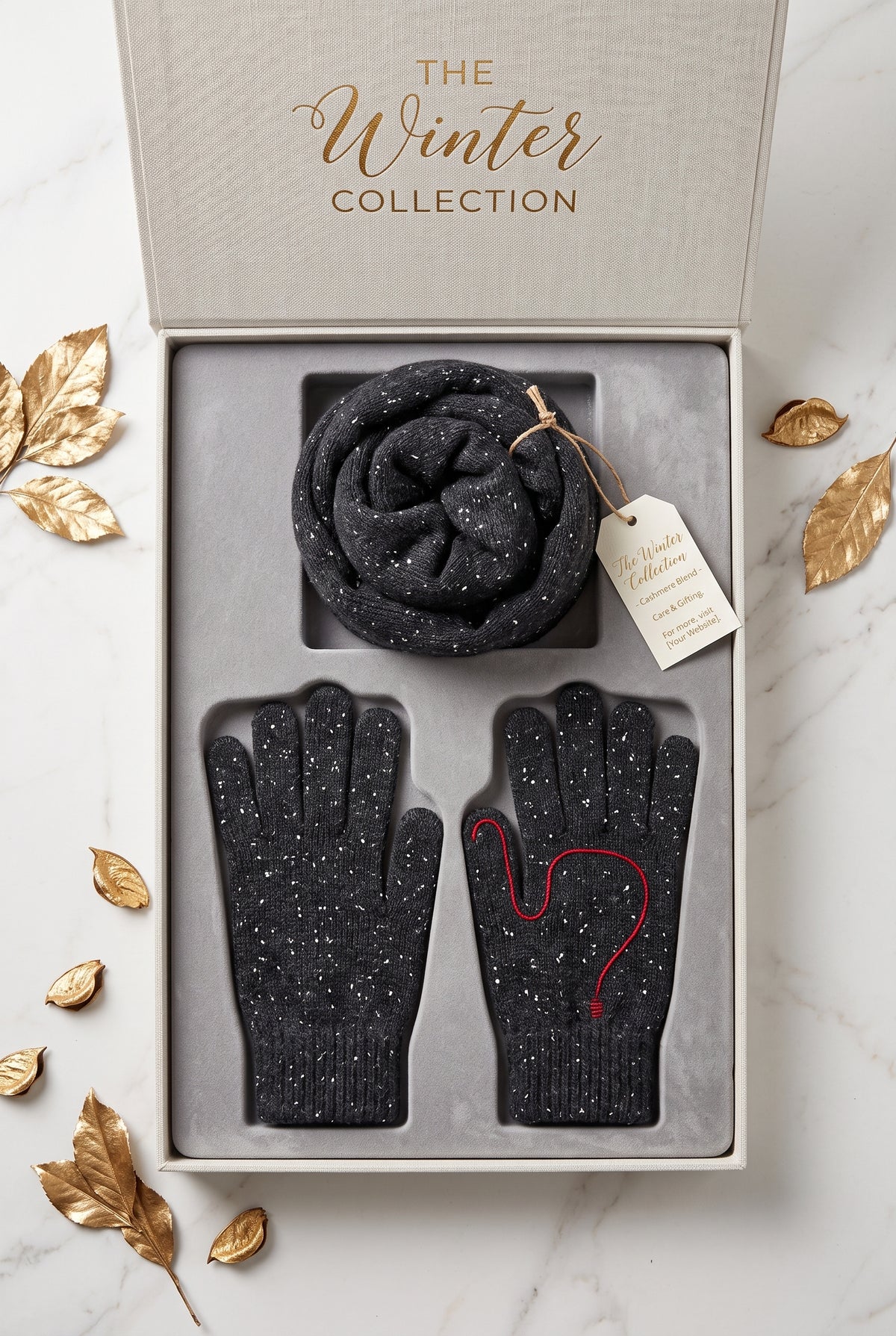 Sequins gloves and scarf giftset