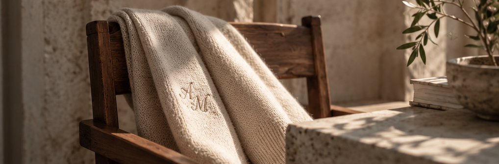 Monogrammed cashmere knitwear